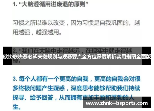 欧协联决赛必知关键规则与观赛要点全方位深度解析实用指南全面版